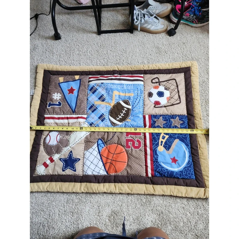 Wovnelife Sports Quilt Baby Blanket Patchwork Soccer Baseball Football